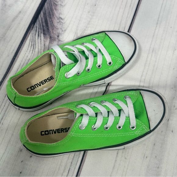 Converse Chuck Taylor All Star Kids Lime Green Low Sneakers Youth Size 12.5 - Picture 5 of 9